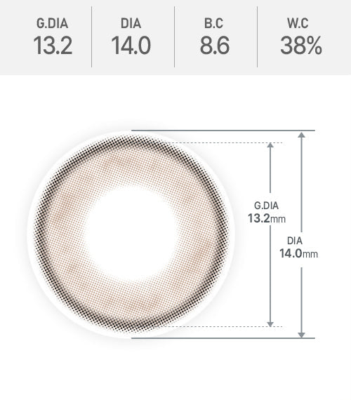 Gleam Haze Choco lens spec