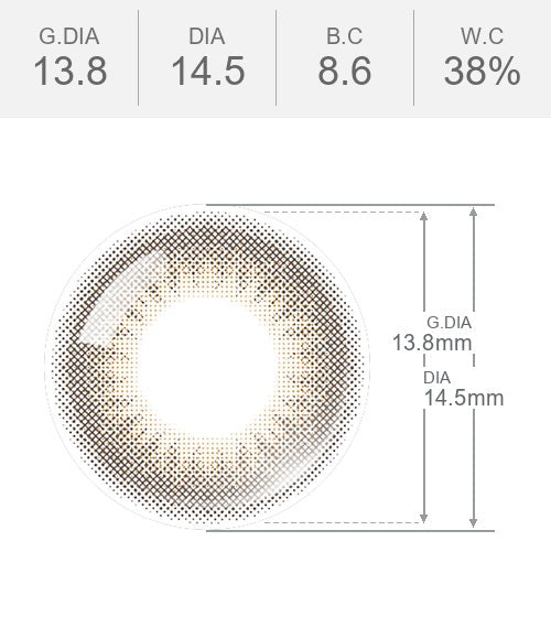 Glossy Brown toric colored contact lens